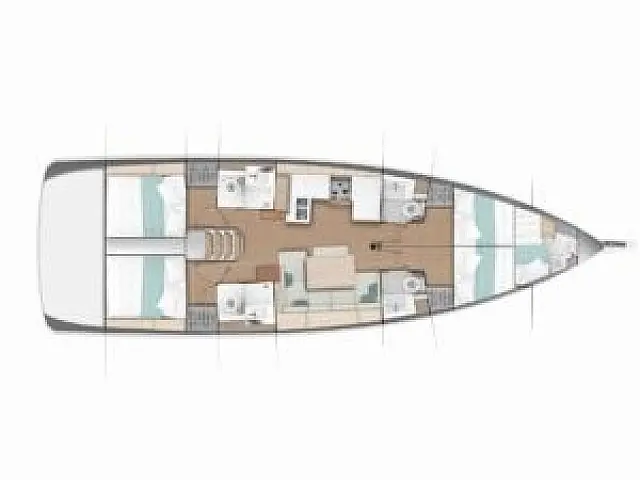 Sun Odyssey 490 4 cabins - [Layout image]