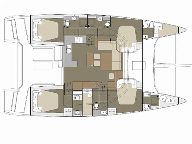 Dufour Catamaran 48 - [Layout image]