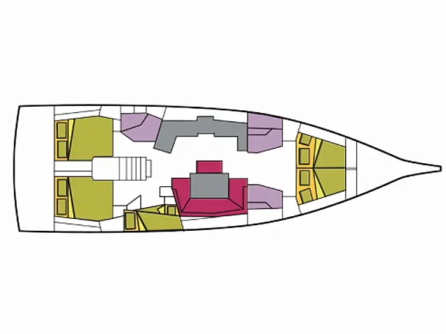Oceanis 46.1 (5 cab) - [Layout image]