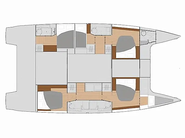 Fountaine Pajot 47 SAONA LUX (GEN,AC,WATERMAKER) - [Layout image]