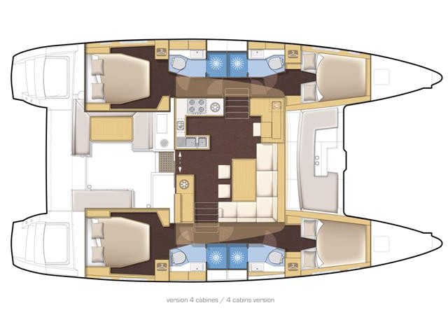 Lagoon 450  Flybridge - [Layout image]
