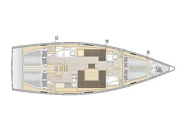 Hanse 458 - [Layout image]