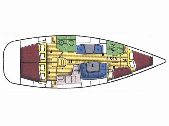 Sun Odyssey 43  - [Layout image]