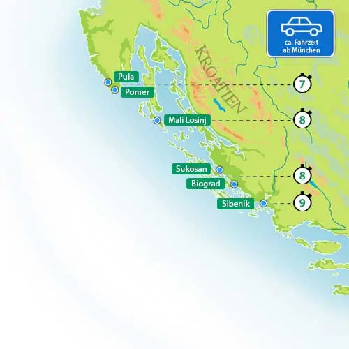 Mit dem PKW zur Charteryacht